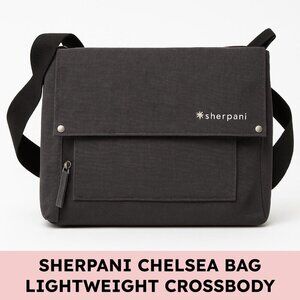 Sherpani Chelsea Canvas Nylon Utility Crossbody Messenger Bag Gray Travel Medium